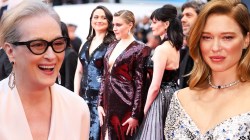 Meryl Streep, Lily Gladstone, Greta Gerwig, Eva Green and LĆ©a Seydoux attend "Le DeuxieĢme Acte" ("The Second Act") Screening & opening ceremony red carpet at the 77th annual Cannes Film Festival at Palais des Festivals on May 14